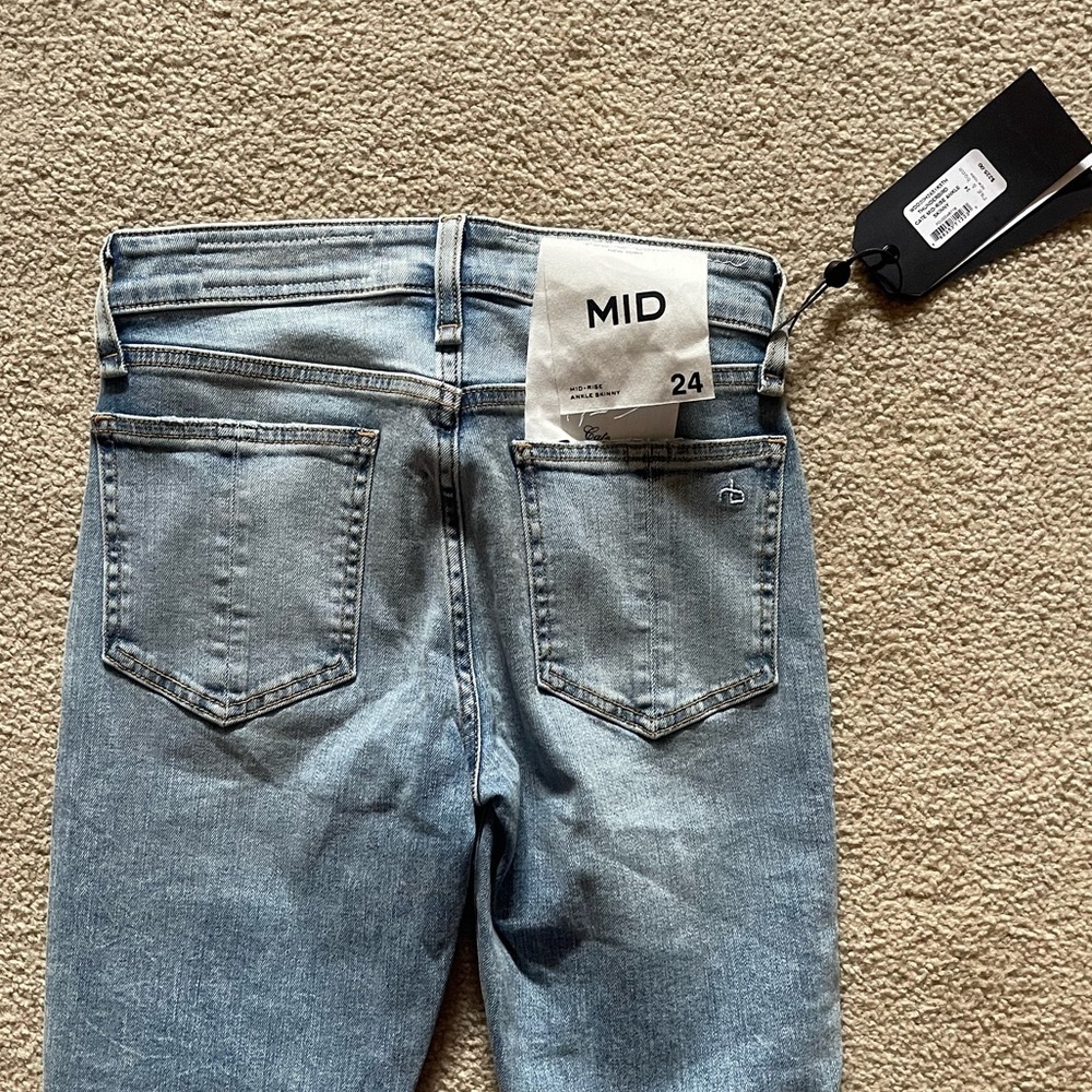 NWT Rag & Bone Cate Mid-Rise Distressed Ankle Skinny Jeans in Thunderbird - Picture 8 of 11